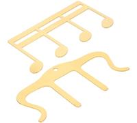 2 Pièces Pince à Partitions de Musique en Fer Doré, Forme Note | Ouverture D’une Main, Portable, Bords Lisses, pour Répétition et Pratique à Domicile, Enseignants et Musiciens