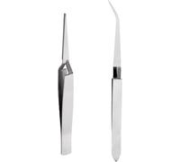 2 Pièces Pince A Pincher, Pince A Pincher Pour Ongle,Pince Extension Ongle En Acier Inoxydable,Pince Cils Extension Droite Et Courbée,Clip De Mise En Forme Du Nail Art