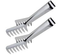 2 Pièces Pince à Spaghetti, Manche Long Ergonomique | Dents Crantées, Surface Lisse, Résistante à Chaleur, pour Cuisson en Pot, Barbecue, Salade