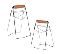 2 Pièces Pince à Vaisselle en Acier Inoxydable Poignée Bois | Prise Ergonomique, Format Compact, Isolation Thermique, Cuisine Quotidienne et Réunions Festives