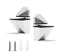 2 Pièces Pince à Verre, DEANKEJI Ajustable Support Étagère à Verre, Pinces à Verre pour Miroir de Salle de Bain, pour Etagères de 3 à 20 mm Épaisseur (Argent)