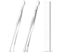2 Pièces Pince Cuisine Inox 30 cm en Acier Inoxydable, Outil de Précision pour Saisir et Servir, Longue pour Barbecue Viande Poisson Garniture