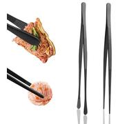 2 Pièces Pince Cuisine Inox, 30cm Pince de Cuisine Spaghetti, Pince Alimentaire Barbecue, Avec Pointe Dentelée de Precision, Ustensiles de Cuisine Inox pour la Cuisson des Fruits de Mer