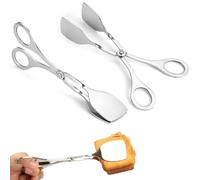2 Pièces Pince Cuisine,Pince À Buffet,Pince Cuisine Inox,Pince Barbecue,Pince De Cuisine,Pince A Barbecue,Pince Alimentaire,Pince À Salade Avec Poignées En Ciseaux,À Gâteau,Pince À Pain