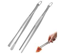 2 Pièces Pince de Cuisine en Acier Inoxydable, 25cm Pince de Chef Longue | Multifonctions Pincettes Cuisine, Antidérapante Pince Inox, Bouts Dentelés Outil de Cuisine Pour Barbecue, Service, Grillade