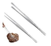 2 Pièces Pince de Cuisine Inox 30 cm - Pince Barbecue avec Embouts Rond et Dentelé - Poignée Anti-Dérapante et Longue Durée de Vie, Pince Alimentaire pour Cuisiner, Griller, Saisir et Servir.