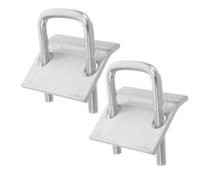 2 Pièces Pince de Fixation Anti-sismique à Plaque Dentée | Acier Argenté, Clamp de Poutre avec Boucle, Usage Construction et Sites Industriels, Stabilité Renforcée
