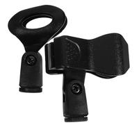 2 Pièces Pince de Microphone en Plastique Noire à Ressort Compacte | Maintien Sûr, Format Léger et Discret, pour Enregistrements et Prestations
