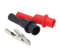2 pièces pince de test de pointe de fil de pince noir rouge pour testeur de plusieurs mètres 10A 1000V accessoires d'outil de mesure accessoires de réparation électronique ergonomiques