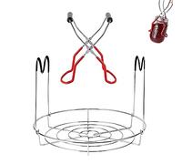 2 Pièces Pince Levage Bocal Conserve, Pinces à Bocal, Pinces à Bocal avec Poignée, Acier inoxydable Pince Antidérapante Anti-Brûlure pour Bocaux Chauds, Cuisine, Bocaux Verre (Rouge + Argent + Noir)