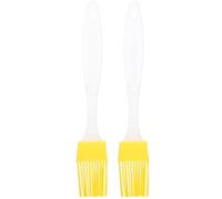 2 Pièces Pinceau à Huile en Silicone Jaune pour Cuisson au Grill | Bristes Souples et Élastiques, Répartition Uniforme des Sauces, Poignée Confortable, pour Pique-niques et Restaurants