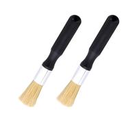 2 Pièces Pinceau Barista, Pinceau De Nettoyage Végétalien, Design Moderne Noir Pinceaux Machine À Expresso avec Manche en Bois pour Moulin À Café Et Porte-Filtre, Outil De Café pour Barista