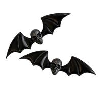 2 Pièces Pinces à Cheveux Chauve-souris Crâne Noir | Ambiance Halloween, Accessoire Coiffure Gothique, Cosplay et Vie Quotidienne, pour Femmes et Ados