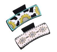 2 Pièces Pinces à Cheveux en Cuir Western Pinces à Cheveux à Griffe Carrée Accessoires de Cheveux Mignons Pinces à Cheveux en Cuir Mat Présentes pour Femmes et Filles