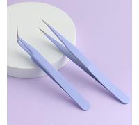 2 pièces Pinces à macarons, set de pinces droites et coudées, outils de bijouterie, accessoires de moule en résine époxy DIY, kit de pince violet Taille UniqueAcier inoxydable