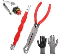 2 Pièces Pinces de Déconnexion Électrique, Pinces à Tronçonner avec Gants, Séparateur de Connecteur de Terminal électrique Automobile Séparateur de Connecteur Électrique Automobile pour Réparation