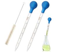 2 Pièces Pipettes 10ml, Pipette Graduée en Verre, Compte Goutte avec 2 Bouteilles à Aspiration en Caoutchouc Pour et 1 Brosse de, Compte Gouttes Pipette，Pour Pharmacie, Parfum, Laboratoire