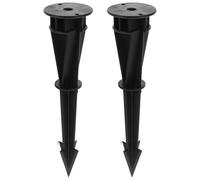 2 Pièces Piquet de Remplacement, Plastique Noir | Design Incliné, Drainage Intégré, Installation sans Outil, Connecteur, pour Lampes Décoratives et Jardin