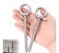 2 pièces Piton à Visser Boulon à œil M10 x 150, Vis à Anneau Auto Taraudeuse en Acier Inoxydable 304 Crochets à Anneau pour Échafaudage Vis à Anneau Lourd Fermé, Anneau Fermé Robuste pour Hamac