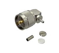 2 pièces PL259 connecteur à Angle droit mâle à sertir RG316 RG174 LMR100 bornes de fil de câble RF Coaxial