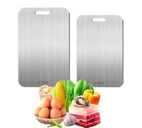 2 Pièces Planche à Découper en Titane, Nouvelle Planche à Découper en Titane Multifonction, Planche à Découper Double Face en Titane de Qualité Alimentaire, pour Garantir le Goût Original