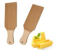 2 pièces Planche à Pâtes, Palette en Bois de Gnocchi, Planche à Gnocchi, Planche de Gnocchis Machine, Planche pour Garganellis et Gnocchis, Machine à Pâtes Manuelle Mini Rouleau