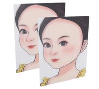 2 Pièces Planche D'exercice de Peinture de Visage pour Enfants Modèle D'exercice de Peinture de Visage Réutilisable Pochoir de Maquillage Lavable Format A4 Outil de Planche
