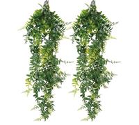 2 Pièces Plante Artificielle Tombante Fougère, 80cm Fausse Plante Tombante Décor Vert, Plantes Artificielles Interieur Tombantes, Fougere Artificielle pour Salon, Cuisine, Balcon, Jardin, Mariage