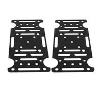 2 Pièces Plaque de Fixation pour Boîte aux Lettres sur Poteau, Acier Noir | Montage Extérieur Rapide, Ancrage au Sol Sécurisé, Trous Multiples Prépercés, Usage Curbside