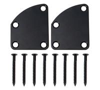 2 Pièces Plaque de Manche Triangulaire avec Vis Acier Inoxydable | Fixation Arrière Incurvée Semi-ronde, Quatre Trous de Montage, pour Musiciens et Luthiers en Répétition