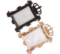 2 Pièces Plaque de Nail Art Vintage en Cuivre et Résine, Noir Or | Mélange de Pigments, Présentation D’ongles, Support pour Projets de Manucure, Amateurs Créatifs