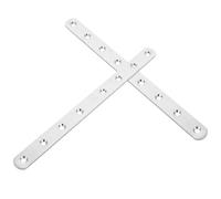 2 Pièces Plaque de Réparation Droite en Acier Inoxydable | Fixation Métallique Argentée, Perçage Fraisuré, Renfort Fiable pour Projets DIY, Charpentes et Montages Intérieurs