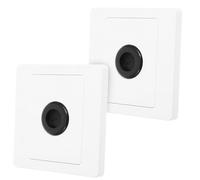 2 Pièces Plaque Murale Blanche 86mm avec Trou Passe-câble | pour Maisons et Espaces Divers, Abs et Caoutchouc, Installation Facile, Cache Propre pour Fils