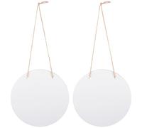 2 Pièces Plaque Suspendue en Bois Ronde Blanche par Sublimation | Surface Lisse, Corde Incluse, pour Murs, Décor de Mariage, Ateliers Créatifs et Maisons Neuves