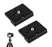 2 Pièces Plaques de Dégagement Rapide Compatible avec Manfrotto 200PL 14, 200pl-14 Plaque de Fixation Rapide pour Trépied, Tête Rotule DSLR, Appareil Photo sans Miroir Caméra, Aluminium Antidérapante