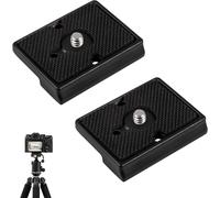 2 Pièces Plaques de Dégagement Rapide Compatible avec Manfrotto 200PL 14, 200pl-14 Plaque de Fixation Rapide pour Trépied, Tête Rotule DSLR, Appareil Photo sans Miroir Caméra, Aluminium Antidérapante