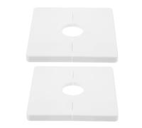 2 Pièces Plaques de Recouvrement Mural en Plastique Blanc 28mm | Recouvrement Discret, Pose Rapide sans Outil, pour Trous de Tuyaux, Finition Intérieure, Usage Bain
