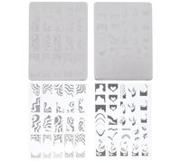 2 Pièces Plaques de Stamping pour Ongles en Acier, Motifs Variés | Décoration D’ongles, Usage Facile et Pratique, Style Joli, pour Filles, Fêtes et Créations