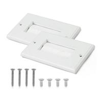 2 Pièces Plaques Murales avec Brosse pour Passage de Câbles, Passe-câble Murale Sortie connecteur Audio vidéo, Anti-poussière Mur Panneau Câble Pass Through Insert pour Câbles TV HDMI