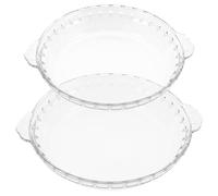 2 Pièces Plat à Tarte Rond en Verre 9 Pouces, Four et Micro-ondes | Résistant à Haute Température, Polyvalent pour Cuisson, Service et Vapeur, Format Rond Pratique