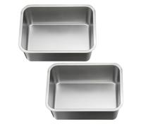 2 Pièces Plat de Buffet Rectangulaire en Acier Inoxydable 1,5 L | Surface Lisse, Pratique pour Conserver les Aliments, Léger, Passe au Lave-vaisselle, Format Rectangulaire