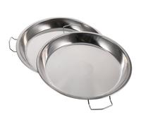 2 Pièces Plat Rond en Acier Inoxydable, Cuisson Vapeur | Finition Soignée, Surface Lisse, Usage Restaurant et Buffet, Présentation Professionnelle pour Desserts et Pâtisseries