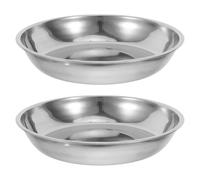 2 Pièces Plateau de Pesée Rond en Acier Inoxydable, 5 Kg | Compact, Argenté, Nettoyage Facile, Mesures Précises, Usage Maison et Labo, Compatible Petits Bols