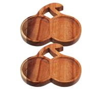 2 Pièces Plateau de Service en Bois de Cerise, Style Japonerie Zen | Grain et Finition Lisse, Usage Maison pour Thé, Snacks et Accessoires, Ton Marron