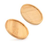 2 Pièces Plateau en Bambou,Dessous de Verre en Bambou,Plateau Rond,Dessous de Bougie,Dessous de Verre pour Boissons,Assiettes de Bougeoirs Rond,pour Les bougeoirs,sous-Verres,décorations de Vacances