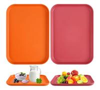 2 Pièces Plateau Plastique Rectangulaire,24 x 17 x 2cm Plateau en Plastique,Petit Plateaus Rectangulaire,Plastique Polypropylène de Qualité Alimentaire,Plateaus Fast Food pour Cuisines,Restaurants