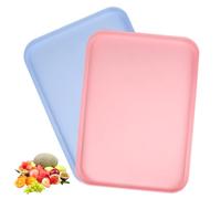 2 Pièces Plateau Plastique Rectangulaire, Plateau de Service Rectangulaire, Plateaux en Plastique, Cafés Rectangle Plateaux, Plateau de Service Plastique, pour Restaurant Café