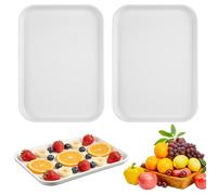 2 Pièces Plateau Plastique Rectangulaire, Plateau de Service Rectangulaire, Plateaux en Plastique, Cafés Rectangle Plateaux, Plateau de Service Plastique, pour Restaurant Café