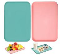 2 Pièces Plateau Plastique Rectangulaire, Plateau de Service Rectangulaire, Plateaux en Plastique, Cafés Rectangle Plateaux de Service, pour Restaurant Café