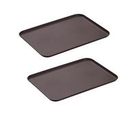 2 pièces Plateau Rectangulaire Moyen Plateau de Petit-déjeuner Plateau de Fast Food Plateau de Cuisine Marron Plateau à Thé Marron Plateau de Service Réutilisable pour Cuisine Café